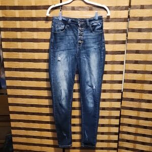 Kancan Destroyed Skinny Button Up Jeans